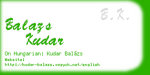 balazs kudar business card