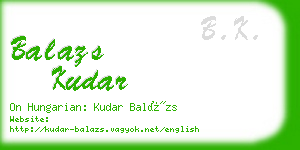 balazs kudar business card